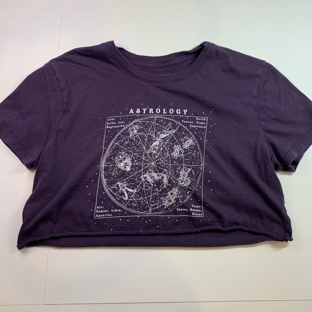 Astrology purple cropped tshirt